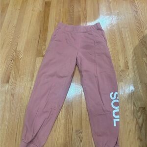 lululemon athletica Mauve Pink Track Joggers with 'SOUL' Print